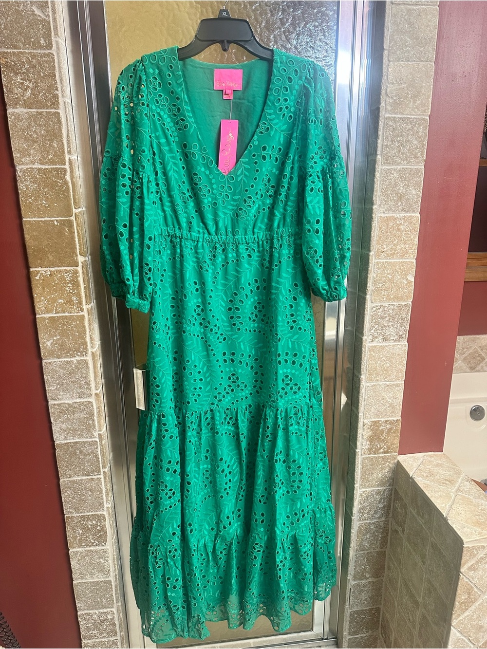 Lilly Pulitzer Emerald Green Eyelet Maxi Dress - Picture 2 of 2